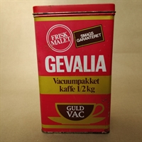 rød gevalia guld vacuumpakket kaffe dåse retro kaffedåse